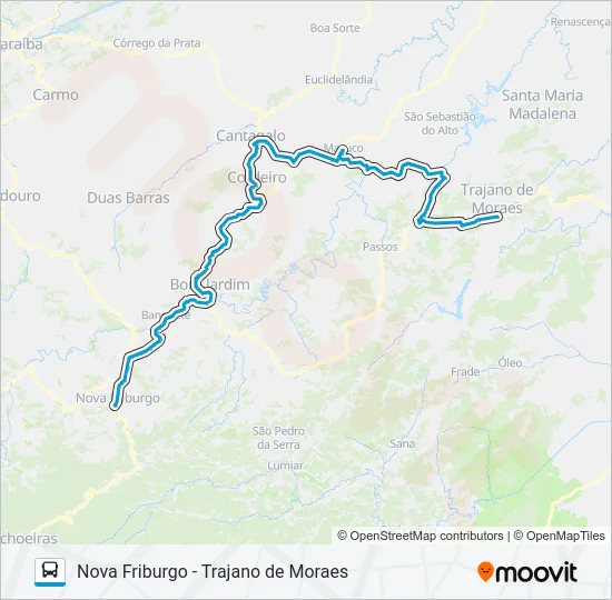 NOVA FRIBURGO - TRAJANO DE MORAES Bus Line Map
