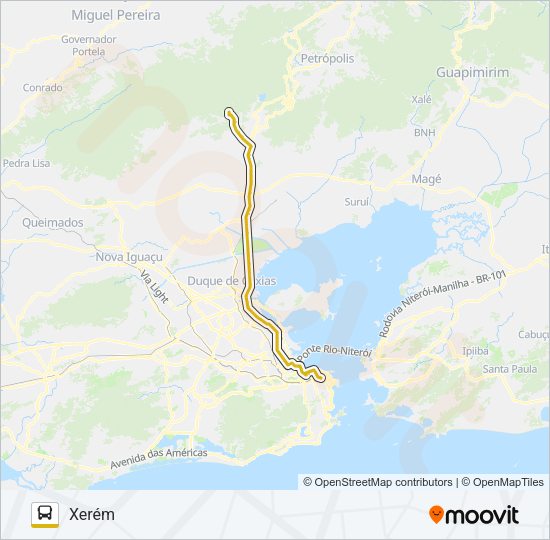Mapa da linha 486C de ônibus
