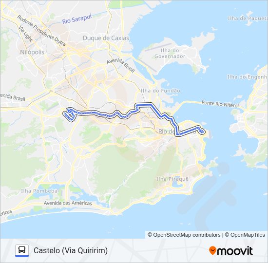 Mapa da linha 2345 de ônibus