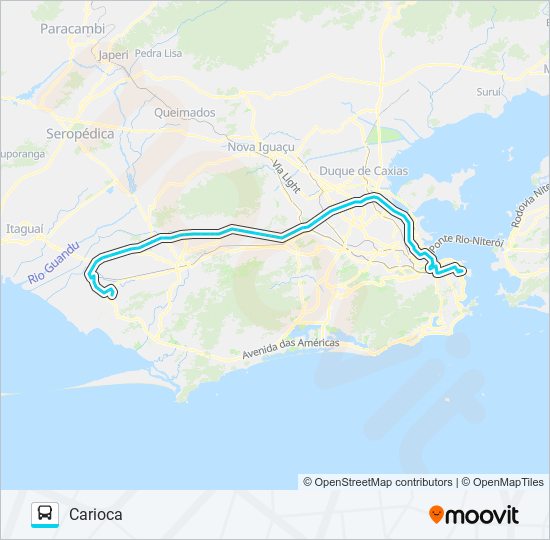 Rota da linha 2303: horários, paradas e mapas - Carioca (Atualizado)