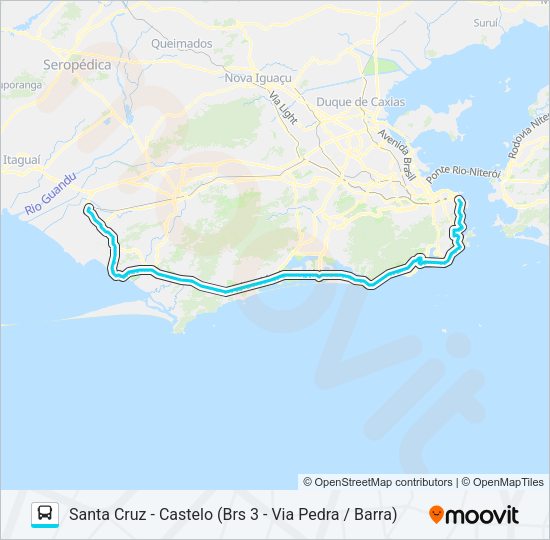 Mapa da linha 2335 de ônibus