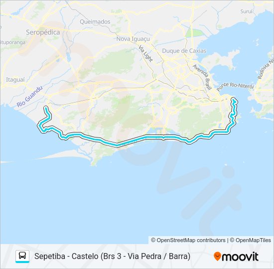 Mapa da linha 2337 de ônibus