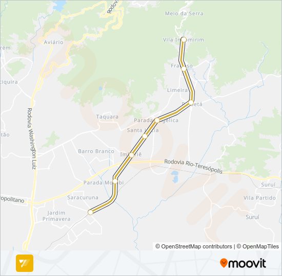 Mapa da linha EXTENSÃO VILA INHOMIRIM de trem