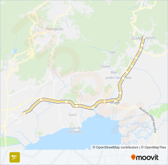 Mapa de EXTENSÃO GUAPIMIRIM de tren