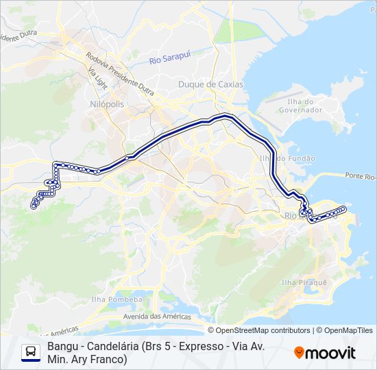 Mapa da linha 2310 de ônibus