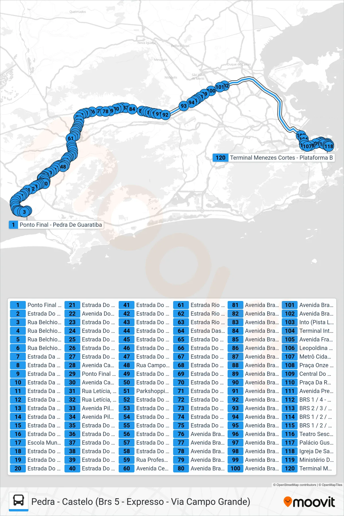 2381 bus Line (Castelo) route and stops on a map