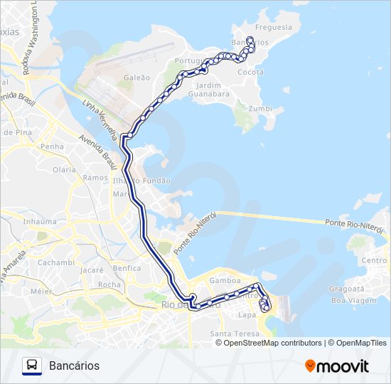 Mapa da linha 2344 de ônibus