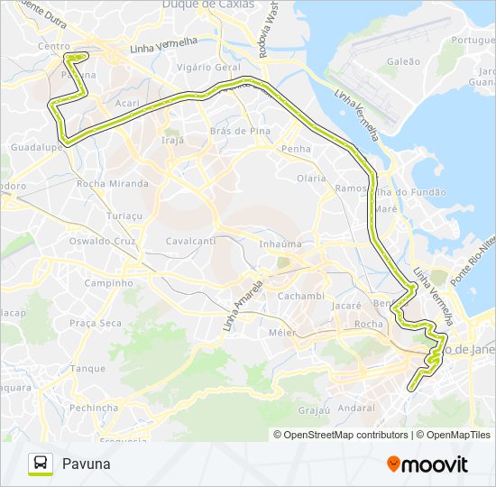Mapa da linha 665SVB de ônibus