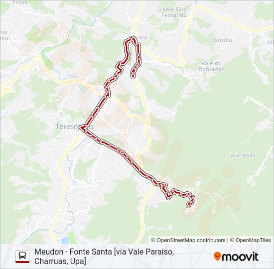 Mapa da linha 27B de ônibus