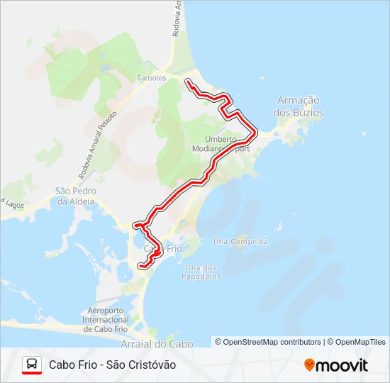 B501 CABO FRIO / RASA (VIA MARINA) Bus Line Map
