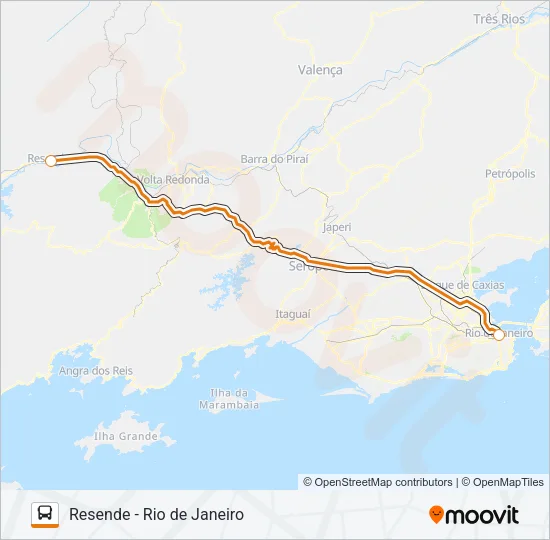RESENDE - RIO DE JANEIRO Bus Line Map