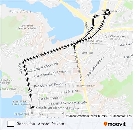 Mapa da linha 22A de ônibus