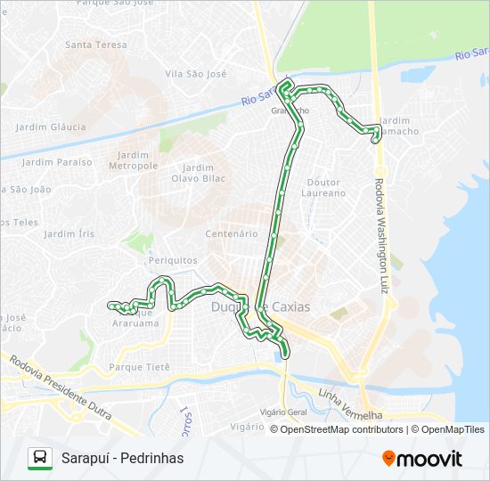 Mapa da linha 726 de ônibus