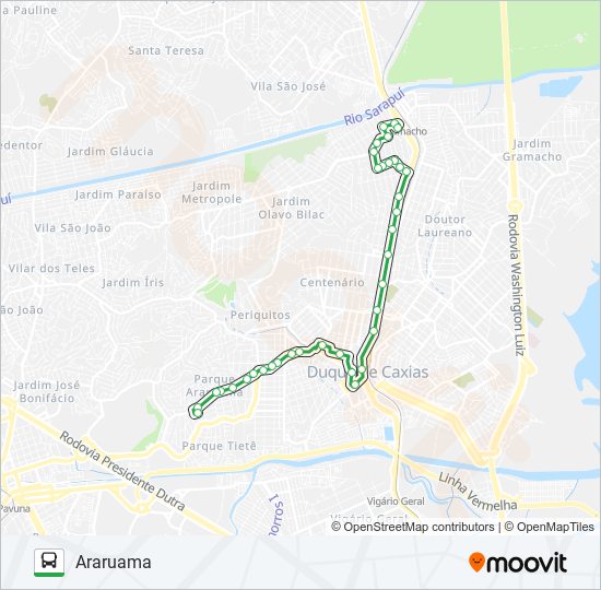 Mapa de 727 de autobús