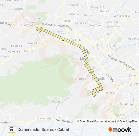 Mapa da linha 428 de ônibus
