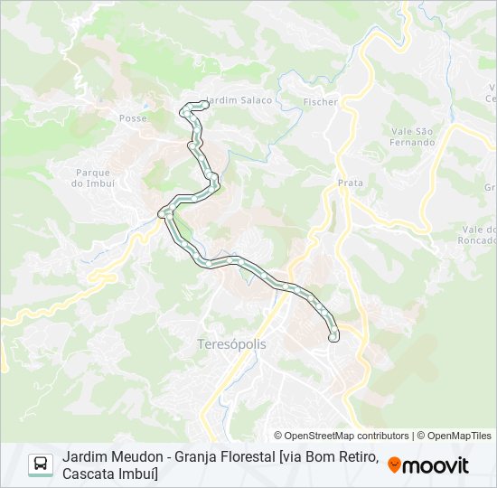 Mapa da linha P97C de ônibus
