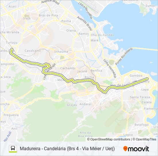 Mapa de 254 de autobús