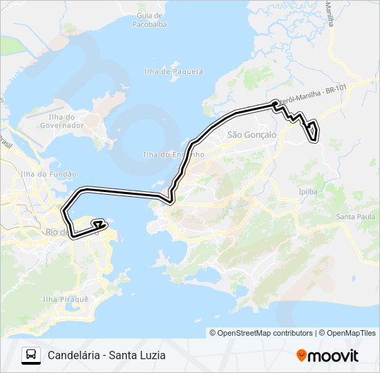 Mapa da linha 726D de ônibus