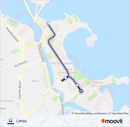 Mapa da linha 5 de ônibus