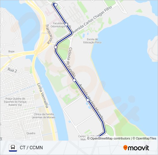 Mapa da linha 5 de ônibus