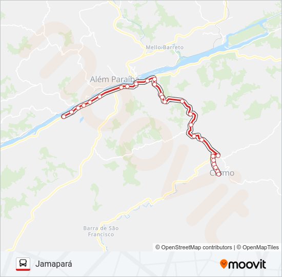 Mapa da linha SP73 de ônibus