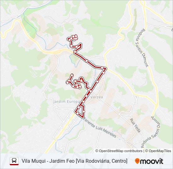 Mapa de 38D de autobús