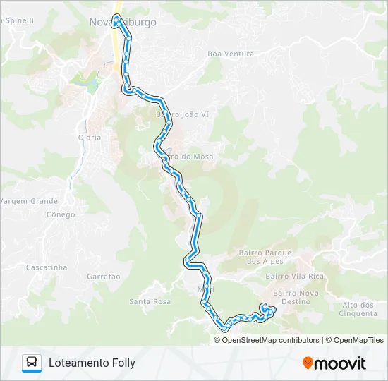 40-B Bus Line Map