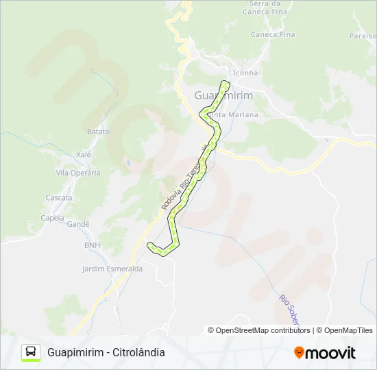 GUAPIMIRIM - CITROLÂNDIA Bus Line Map
