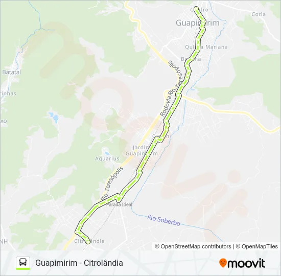 GUAPIMIRIM - CITROLÂNDIA Bus Line Map