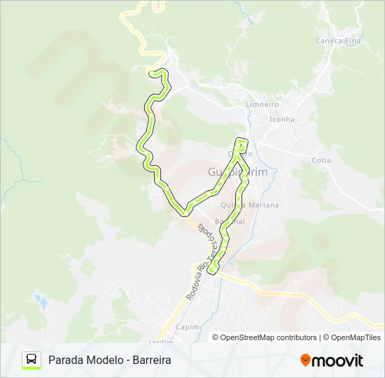 PARADA MODELO - BARREIRA Bus Line Map