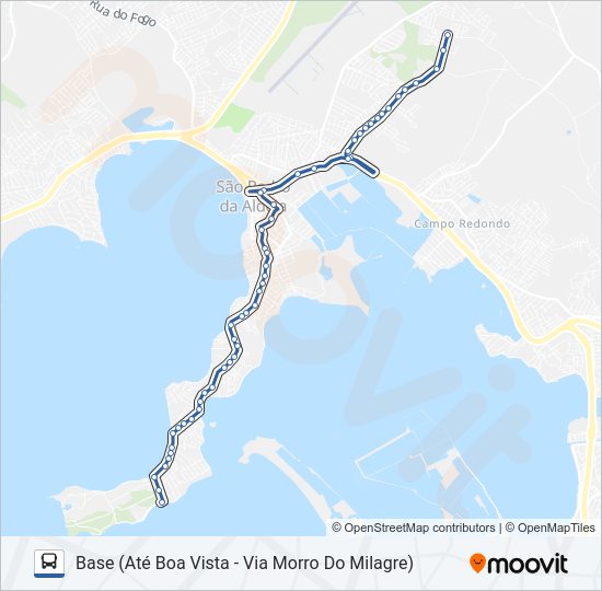 Mapa da linha 501 de ônibus