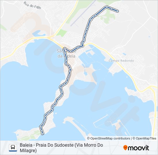 Mapa da linha 501 de ônibus