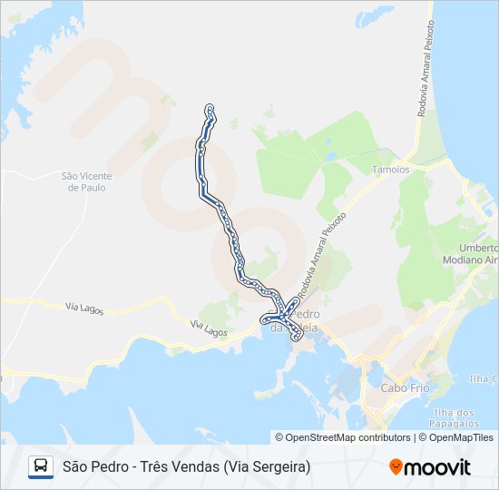 Mapa da linha 502 de ônibus