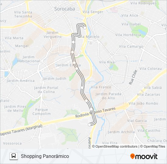 Mapa de 711 PANORÂMICO de autobús