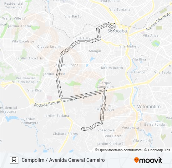 651 CAMPOLIM / AVENIDA  GENERAL CARNEIRO bus Line Map