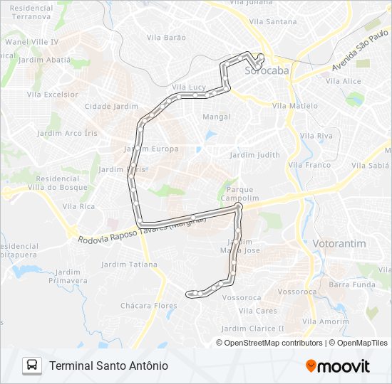 Mapa da linha 651 CAMPOLIM / AVENIDA  GENERAL CARNEIRO de ônibus