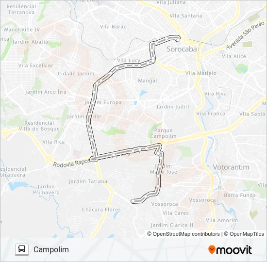 651 CAMPOLIM / AVENIDA  GENERAL CARNEIRO Bus Line Map