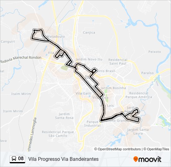 Mapa de 08 de autobús