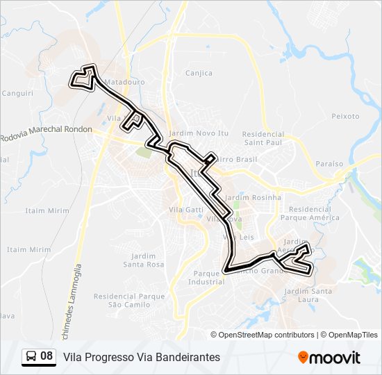 Como chegar até Vila Progresso em Salto de Ônibus?
