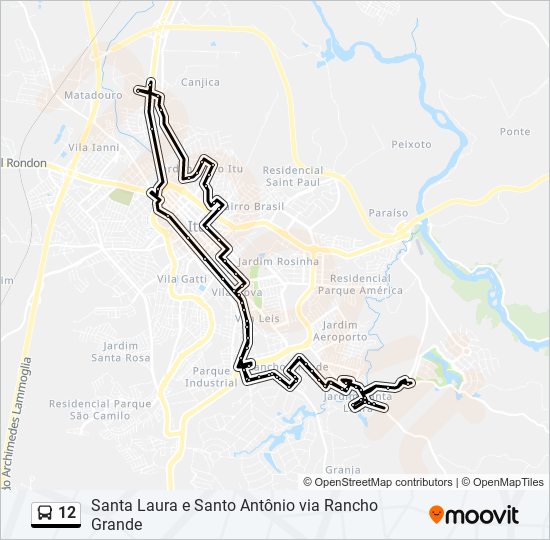 Mapa de 12 de autobús