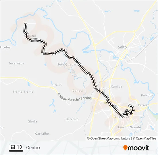 13 Bus Line Map