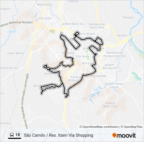 18 Bus Line Map