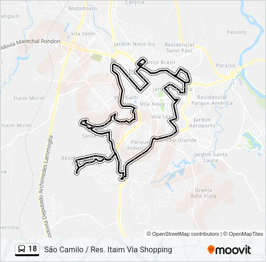 18 Bus Line Map