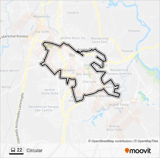 22 Bus Line Map