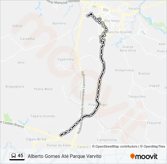 45 Bus Line Map