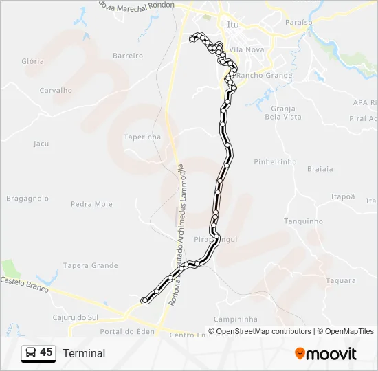 45 Bus Line Map