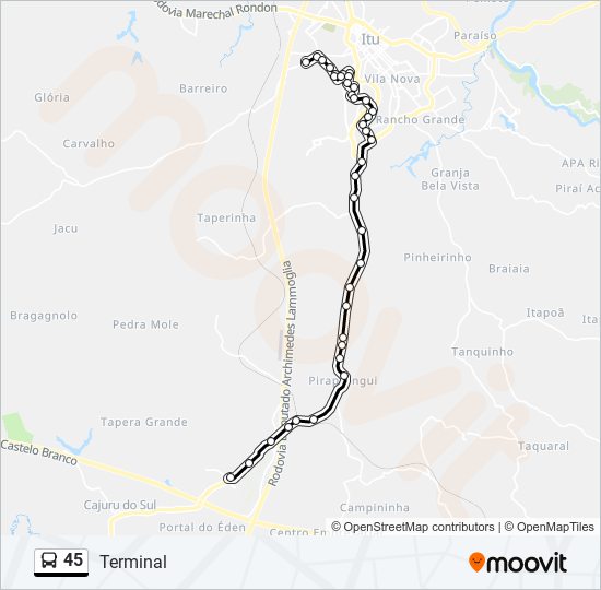 45 bus Line Map