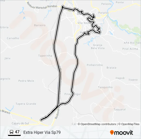 47 Bus Line Map