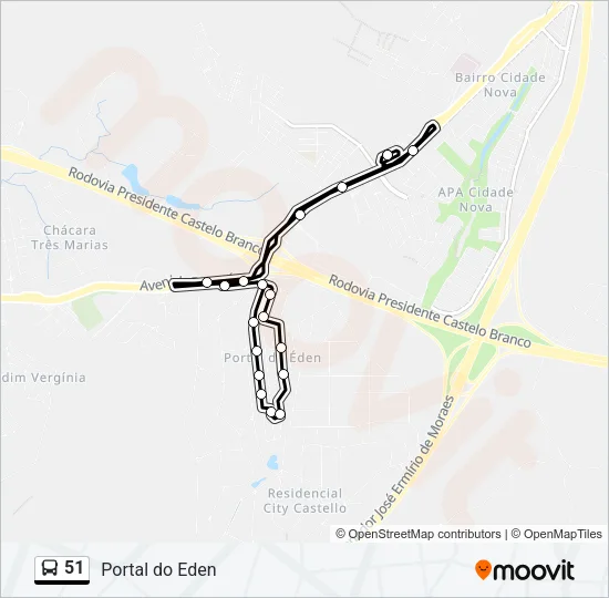 51 Bus Line Map