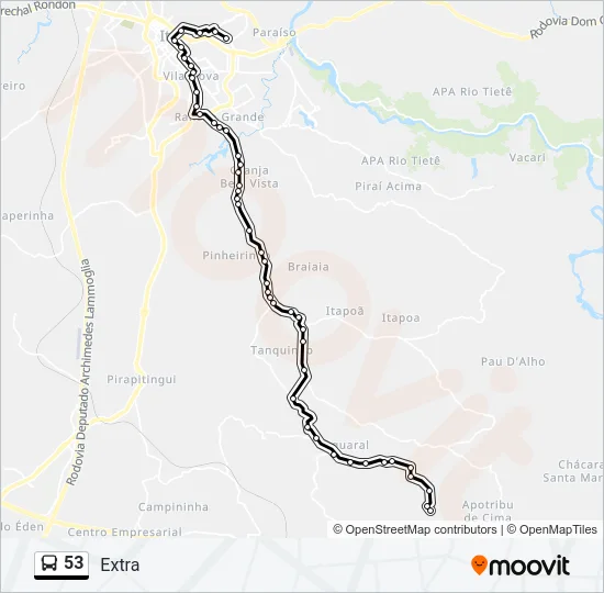 53 Bus Line Map